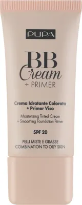 BB крем для лица Pupa BB Cream+Primer Combination To Oily Skin SPF20 с праймером, матирующий, 30 мл