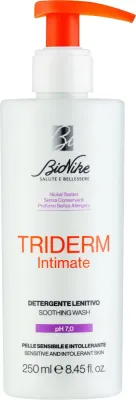 BioNike Triderm Intimate Refreshing Cleanser pH 7.0 гель для интимной гигиены освежающий 250 мл, мягкое средство с нейтральным pH