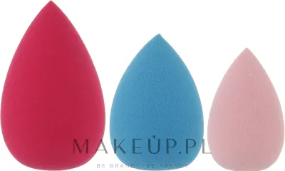 Набор спонжей для макияжа Golden Rose Beauty Blender Set, каплевидные, голубой, розовый, жёлтый, 3 шт