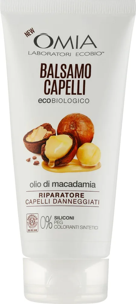 Увлажняющий кондиционер с маслом макадамии Omia Laboratori Ecobio Macadamia Oil Hair Conditioner, 180 мл