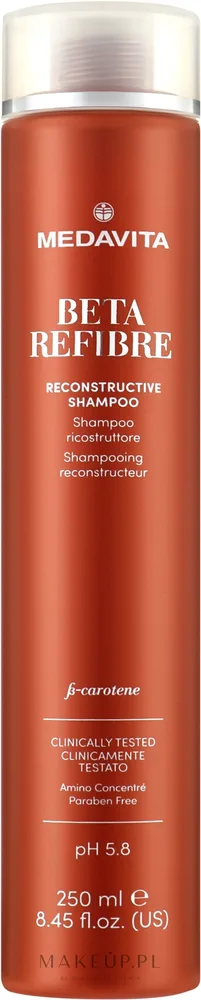 Шампунь для повреждённых волос Medavita Beta Refibre Reconstructive Shampoo восстанавливающий, с аминокислотами, 250 мл