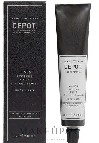Краска для волос и бороды Depot 506 Invisible Color полустойкая, для маскировки седины, 60 мл, оттенок Graphite