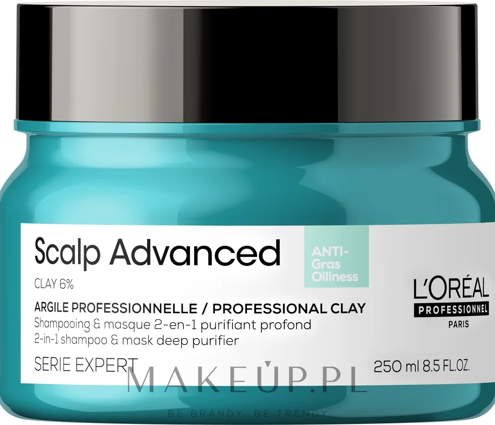Глина для волос L'Oreal Professionnel Scalp Advanced Anti-Oiliness 2 In 1 Deep Purifier Clay глубоко очищающая, 2 в 1, 250 мл