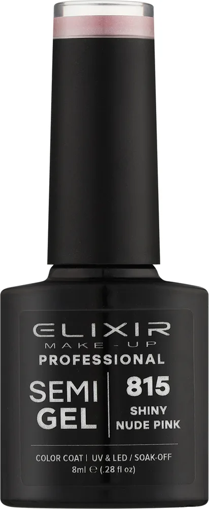 Лак гелевый для ногтей полупрозрачный Elixir Make-up Semi Gel, быстрая полимеризация в лампе, 8 мл, оттенок 1000 - Unspecified Glitter