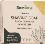 Мыло для бритья Bambaw Organic White Clay & Aloe Vera с белой глиной и алоэ, 80 г — фото 1