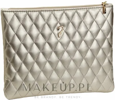 Косметичка стёганая большая Janeke Bronze Quilted Pouch A6130VT из экокожи, на молнии, 1 шт