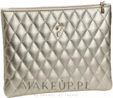 Косметичка стёганая большая Janeke Bronze Quilted Pouch A6130VT из экокожи, на молнии, 1 шт — фото 1