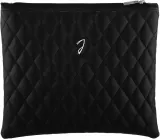 Косметичка Janeke A6130VT Black Quilted Pouch стеганая экокожа черная 22х19 см — фото 1