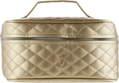 Косметичка стёганая Janeke A6152VT, коричневая, из экокожи, 1 шт