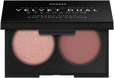 Палетка теней для век Korres Volcanic Minerals Velvet Dual Eyeshadow Palette с двумя оттенками в каждой пудренице, 3 г