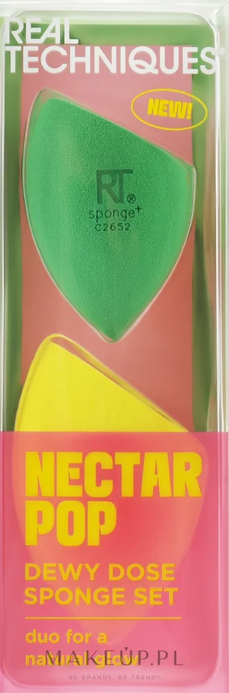 Набор спонжей для макияжа Real Techniques Nectar Pop Dewy Dose Sponge Set, большой и маленький, 2 шт