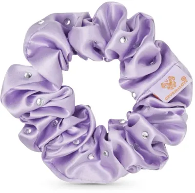 Шёлковая резинка для волос Crystallove Silk Hair Elastic With Crystals Lilac с кристаллами, сиреневая, 1 шт