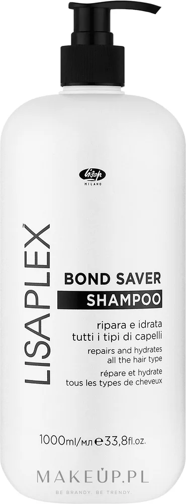 Шампунь Lisap Lisaplex Bond Saver с протеинами, глицерином и бетаином для восстановления волос, 250/1000 мл, Италия