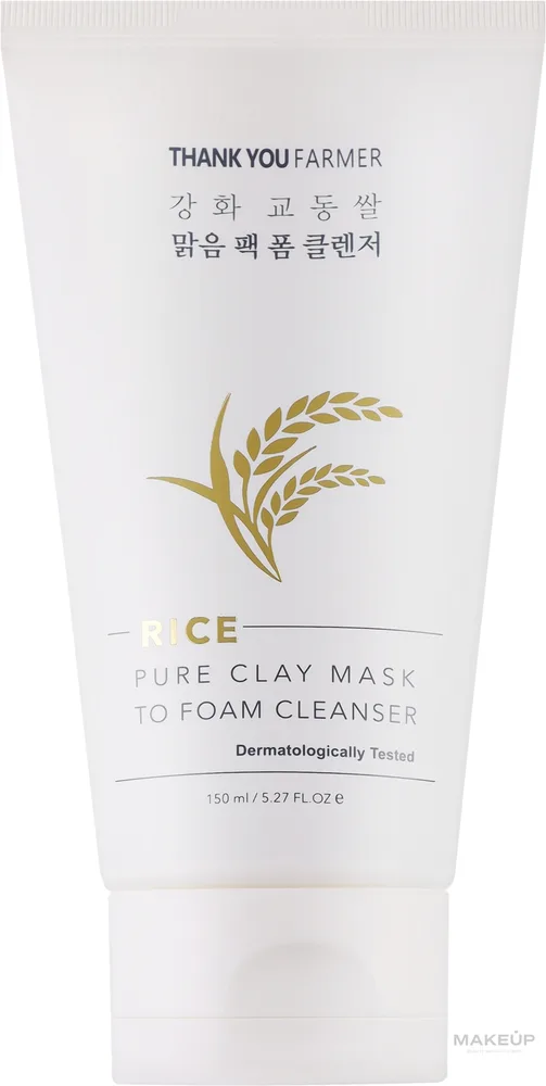 Глиняная маска-пенка для умывания с рисом Thank You Farmer Rice Pure Clay Mask to Foam Cleanser