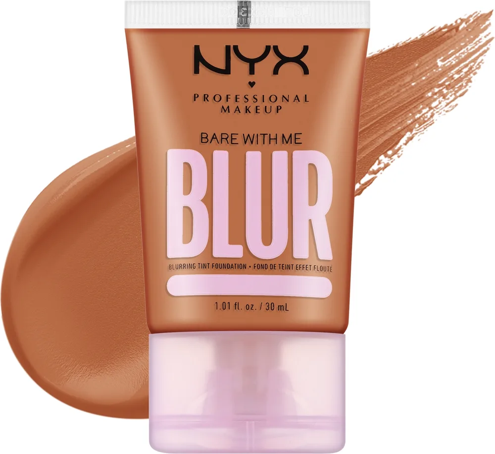 NYX Professional Makeup Podkład - Тональная основа NYX Bare With Me Blur Tint Foundation матирующая веганская, 30 мл, оттенок 14 - Medium Tan