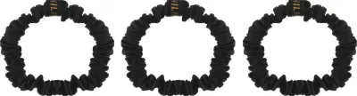 Резинки-скранчи для волос Philip B Silky Smooth Petite Scrunchie из альтернативного шёлка, диаметр 6 см, чёрные, 3 шт