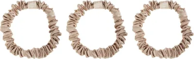Резинки-скранчи для волос Philip B Silky Smooth Petite Scrunchie из альтернативного шёлка, диаметр 6 см, шампань, 3 шт