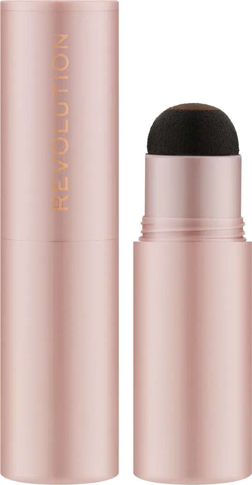 Набор для бровей Makeup Revolution штамп-пудра и четыре трафарета, оттенок Dark Brown
