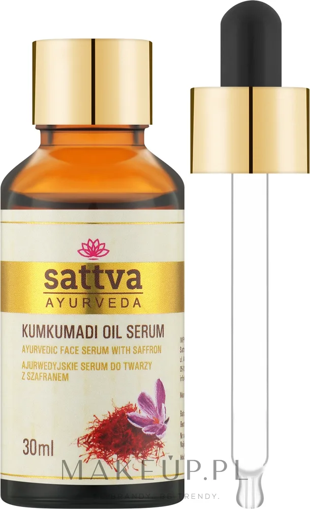 Масло для лица Sattva Kumkumadi Oil Serum аюрведическое с шафраном для тусклой кожи 30 мл