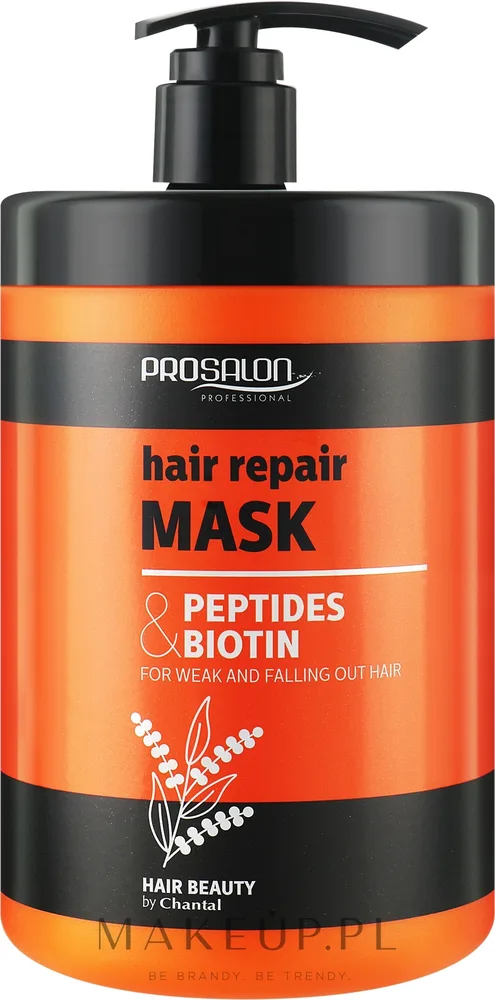 Маска для волос Prosalon ревитализирующая с биотином, протеины киновы и сои, ниацинамид, для плотности, 1000 мл