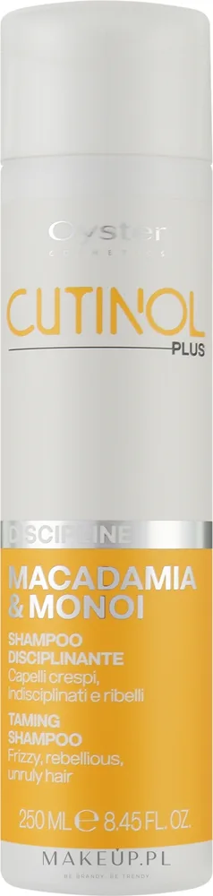 Oyster Cosmetics Oyster Cutinol Plus Macadamia & Monoi Oil Discipline Shampoo - Шампунь Oyster Cutinol Plus с маслом макадамии и кокосовым маслом для непослушных волос, 250/1000 мл, Италия