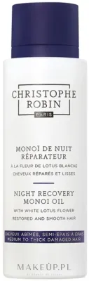 Ночное масло монои для волос с белым лотосом Christophe Robin Night Recovery Monoi Oil