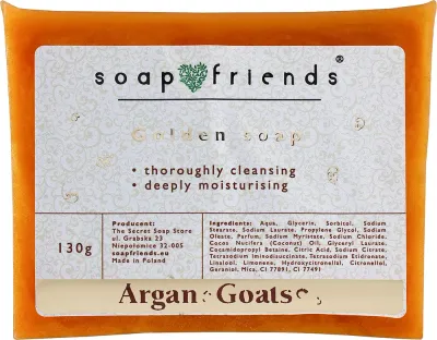 Мыло Soap&Friends Argan & Goats Golden с аргановым маслом и протеинами козьего молока, 130 г