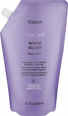 Шампунь Lakme Teknia White Silver тонирующий с экстрактом лотоса и пантенолом, 600 мл, Испания