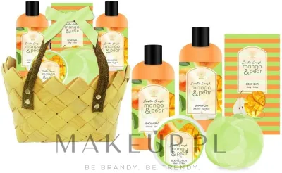 Набор Aurora Exotic Crush Mango & Pear гель для душа 300 мл шампунь 300 мл мыло и другие средства в корзинке