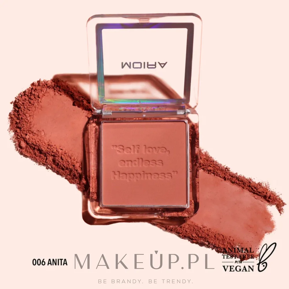 Румяна для лица Moira Lucky Chance Blush матовые, высокопигментированные, 6 г, оттенок 006 - Anita