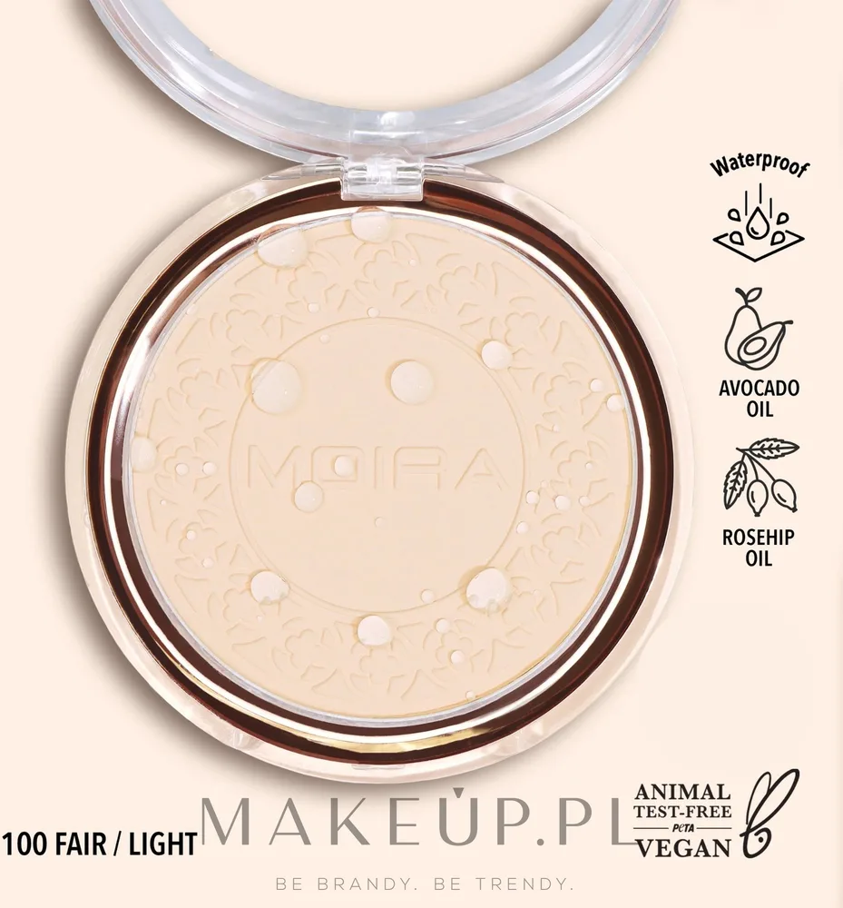 Фиксирующая пудра Moira Soft Focus Waterproof Setting водостойкая матирующая, 11,5 г, оттенок 100 - Fair/Light