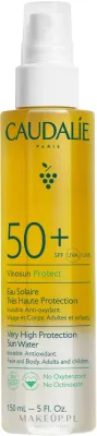 Caudalie Vinosun вода солнцезащитная Very High Protection Sun Water SPF50+, двухфазный спрей для лица, тела и волос, 150 мл