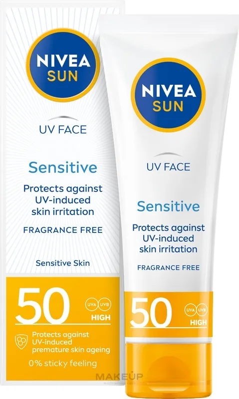 Солнцезащитный крем для лица NIVEA SUN Sensitive SPF 50 для чувствительной кожи 50 мл