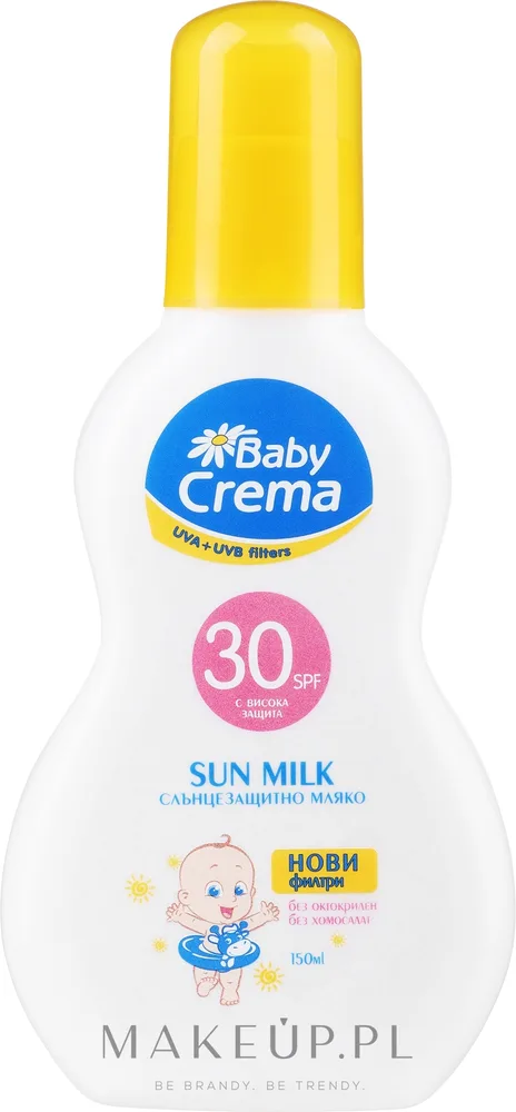 Baby Crema Sun Care молочко солнцезащитное для лица и тела для младенцев SPF 30+ 150 мл, детский крем от загара с ромашкой