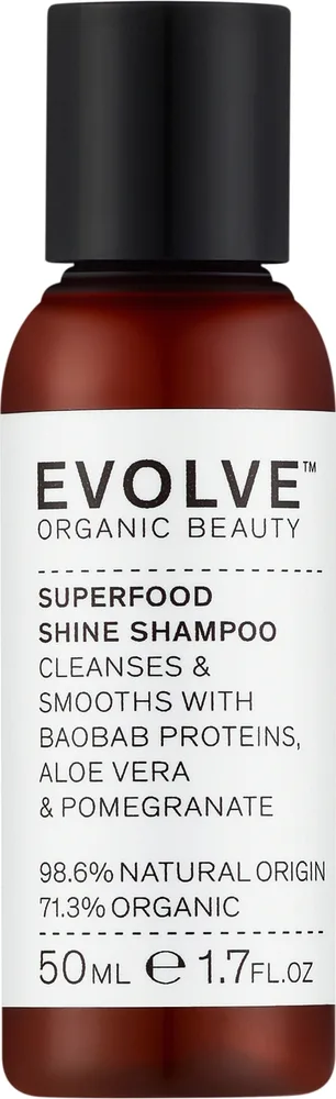 Шампунь Evolve Superfood Shine натуральный с баобабом, алоэ вера и гранатом, 50/250 мл, Великобритания
