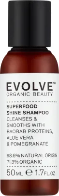 Шампунь Evolve Superfood Shine натуральный с баобабом, алоэ вера и гранатом, 50/250 мл, Великобритания