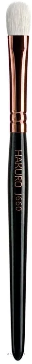 Средняя плоская кисть для теней Hakuro Professional J670 из натурального козьего ворса чёрная