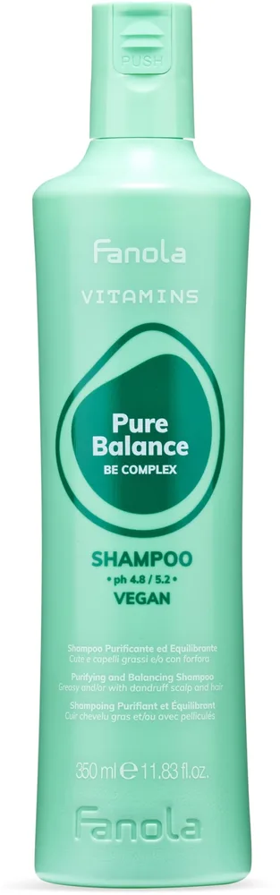 Шампунь очищающий Fanola Vitamins Pure Balance Shampoo балансирующий, для жирной кожи головы и перхоти, 350 мл / 1000 мл