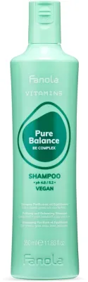 Шампунь очищающий Fanola Vitamins Pure Balance Shampoo балансирующий, для жирной кожи головы и перхоти, 350 мл