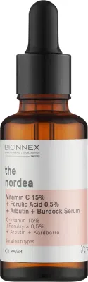 Сыворотка для лица Bionnex Nordea с витамином C 15%, феруловой кислотой, арбутином и лопухом 30 мл