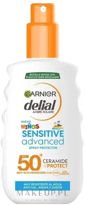 Garnier Delial Kids Sensitive Advanced спрей солнцезащитный детский SPF50+ Ceramide Protect 270 мл, спрей от загара для детей с церамидами
