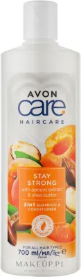 Шампунь и кондиционер 2 в 1 Avon Care Stay Strong Apricot and Shea Butter Shampoo And Conditioner с экстрактом абрикоса и маслом ши, 700 мл