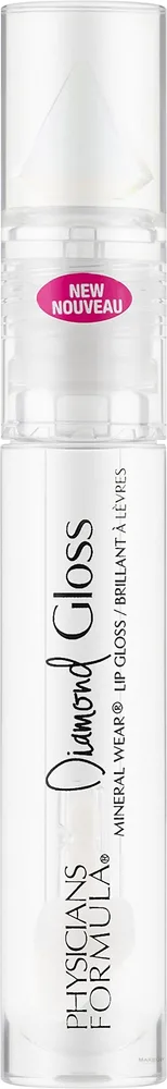 Блеск для губ Physicians Formula Mineral Wear Diamond Gloss, с алмазной пылью, 4,6 мл, оттенок Crystal Clear