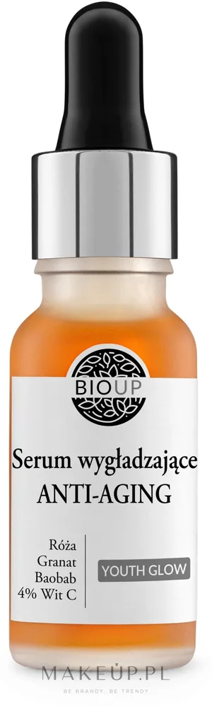 Разглаживающая сыворотка для лица Bioup Youth Glow с витамином C и маслом шиповника
