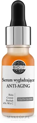 Разглаживающая сыворотка для лица Bioup Youth Glow с витамином C и маслом шиповника