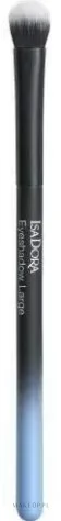 Большая кисть для теней IsaDora Large Eyeshadow Brush из мягкого ворса чёрно-синяя