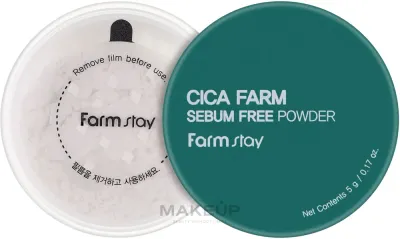 Пудра рассыпчатая FarmStay Cica Farm Sebum Free Finish Powder матирующая, с центеллой, 5 г