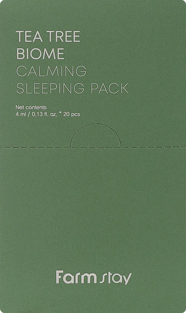 FarmStay Tea Tree Biome Calming Sleeping Pack маска для лица ночная несмываемая успокаивающая с чайным деревом 20 x 4 мл