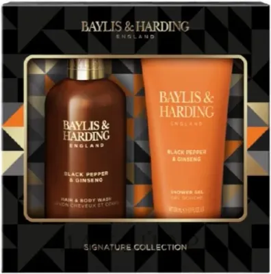 Набор Baylis & Harding Black Pepper & Ginseng гель для тела и волос 300 мл и гель для душа 200 мл