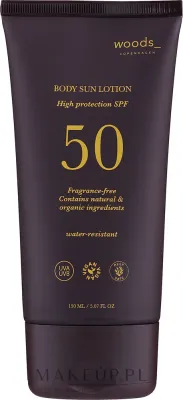 Woods Copenhagen Sun Body крем солнцезащитный для тела SPF 50 150 мл, водостойкий санскрин для тела с органическим алоэ и витамином Е для всех типов кожи